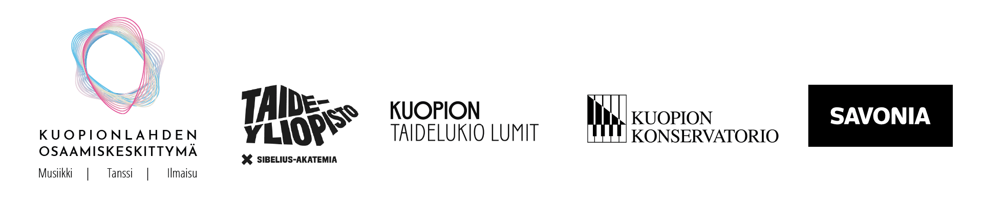 Tapahtumaa järjestävien oppilaitosten logot.